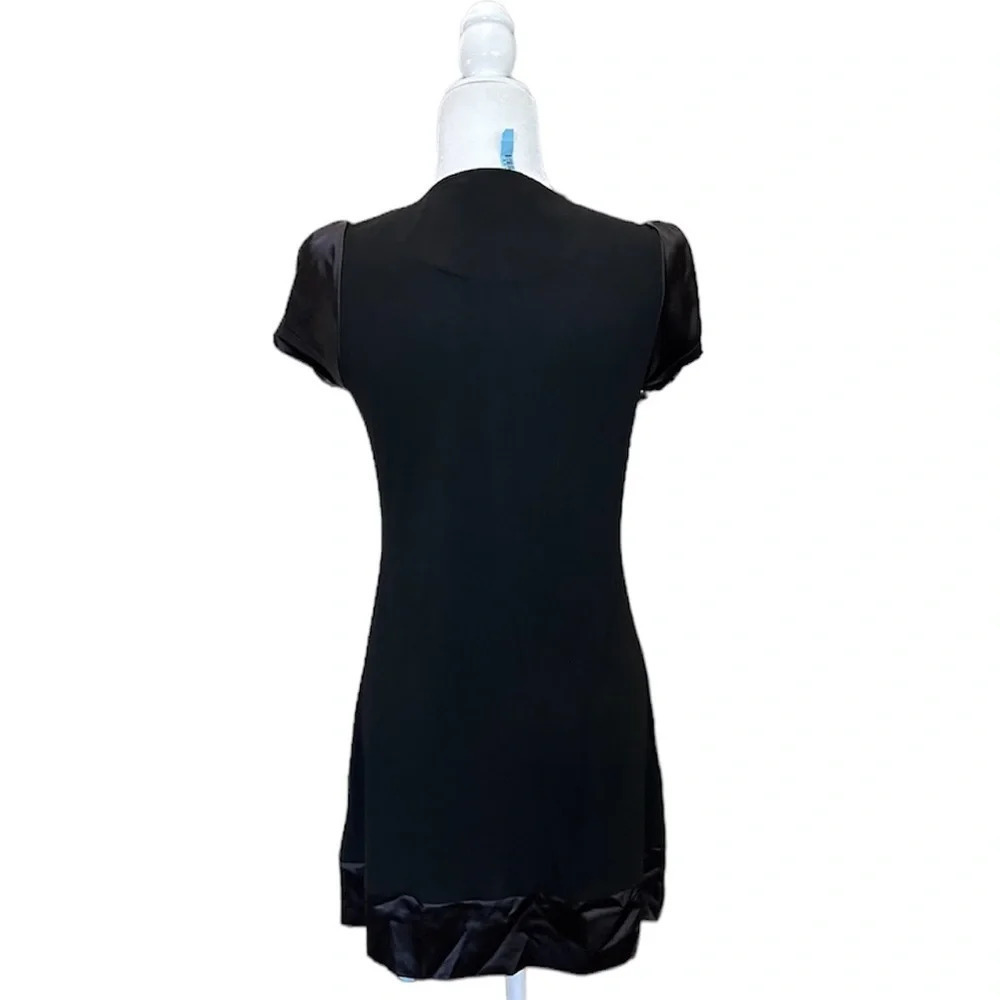 Weekend MaxMara Black Mini Dress size M short sleeve 95% cotton holiday party - Picture 6 of 8